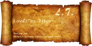 Lovász Tibor névjegykártya