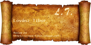 Lovász Tibor névjegykártya